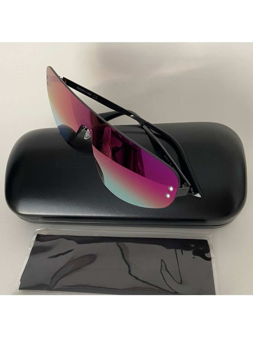 Alexander McQueen Gradient Shield Sunglasses in Purple Blue Pink